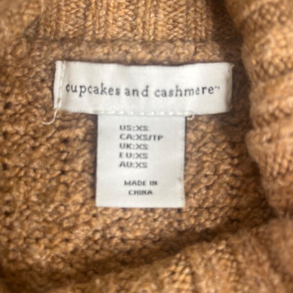 Cupcakes and Cashmere Sweater Turtleneck Womens XS Brown - Picture 5 of 6